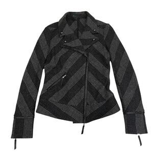 Stile Benetton Wool Blend Asymmetrical Zip Jacket | Moto Style, EU42, S/M NWOT